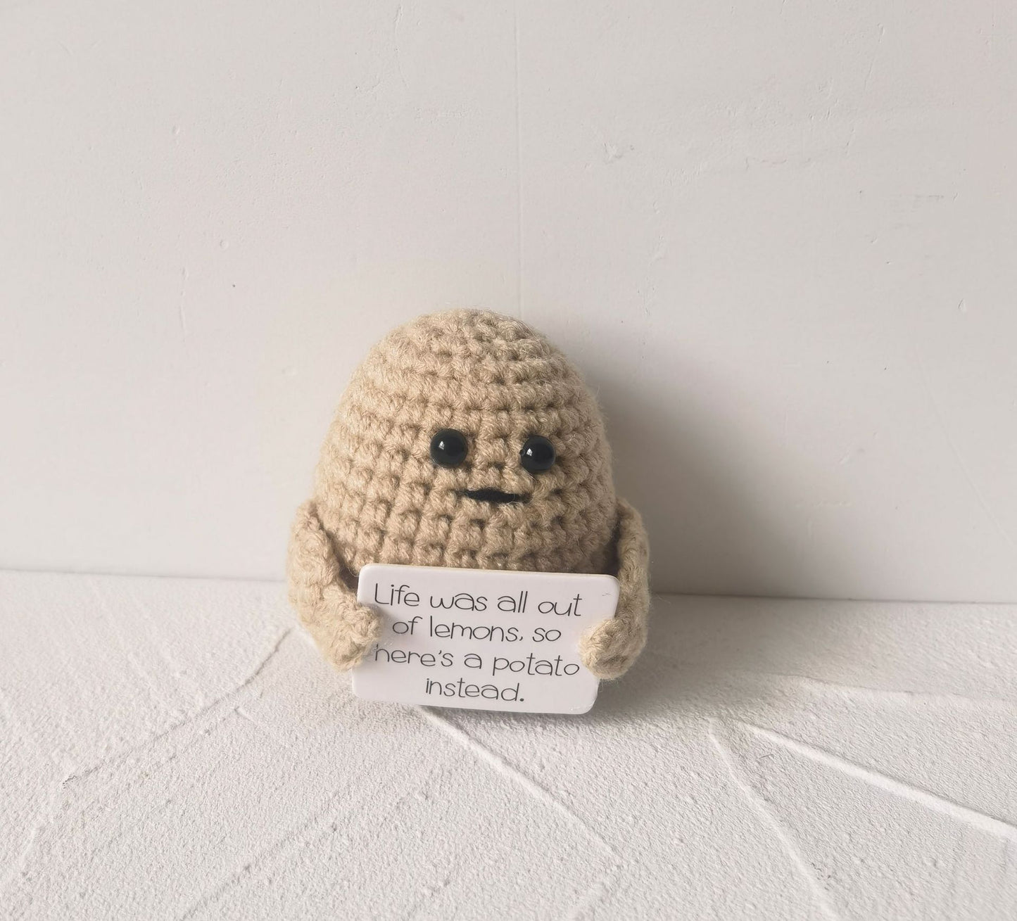 Cute Funny Potato Facial Expression Bag Handmade Crocheted Doll Hanging Buckle Schoolbag