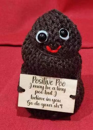 Cute Funny Potato Facial Expression Bag Handmade Crocheted Doll Hanging Buckle Schoolbag